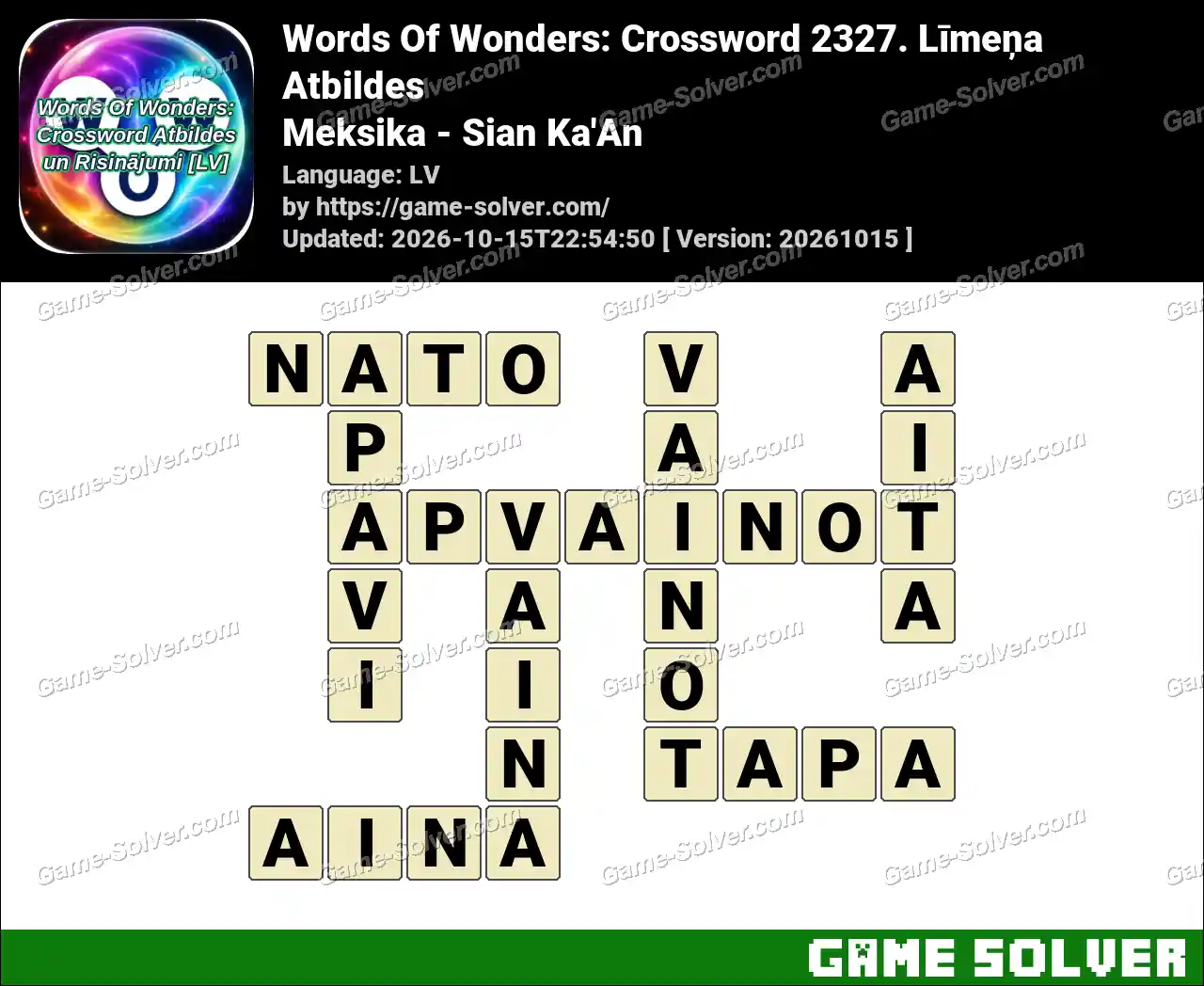 Words Of Wonders: Crossword 2327. Līmeņa Atbildes – Meksika – Sian Ka’An
